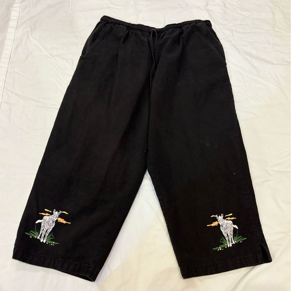 Vintage  90s Jane Ashley Zebra Safari 2-Piece Set | Capri Pants & Button Shirt - Picture 10 of 14